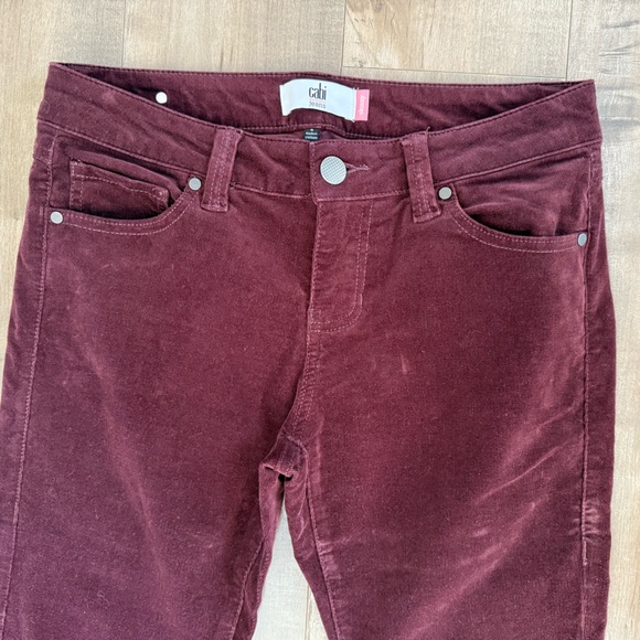 Cabi Skinny Leg Corduroy Pants Women 4 Burgundy Red Fall Winter Stretch - Picture 2 of 6